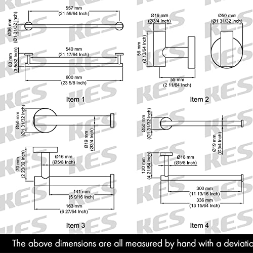 Kes Bathroom Hardware Set Gold Toilet Paper Holder Towel Bar Hand Towel Holder Robe Hook Sus 304 Stainless Steel Wall Mount Brushed Gold, La20Bz-42 #TOP7