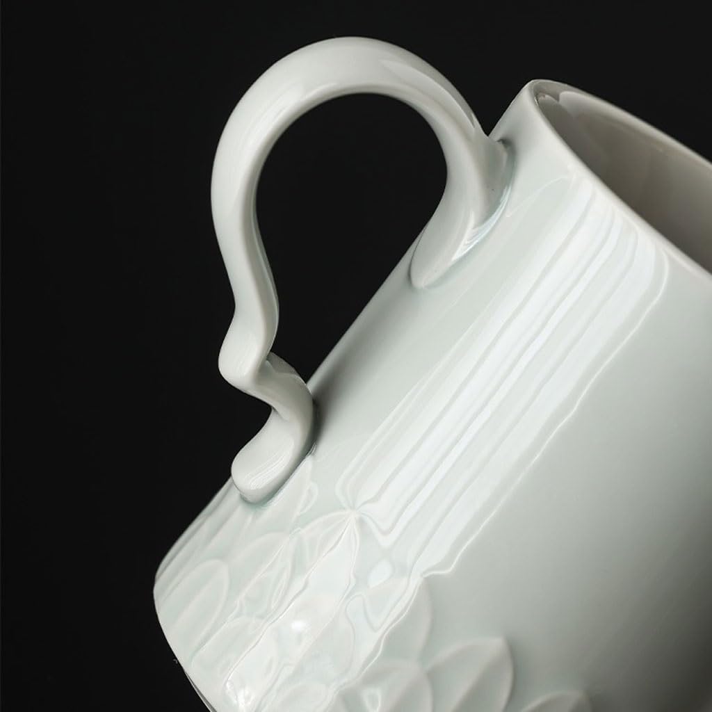 Tasse à thé Tasse de Bureau en céramique de Grande capacité, Service à thé, Tasse créative Faite à la Main, Filtre à Eau avec Couvercle Tasses à thé réutilisables