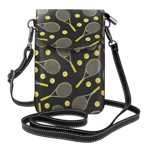 Sac à bandoulière pour téléphone portable cadeau idéal pour joueuse de tennis motif balles