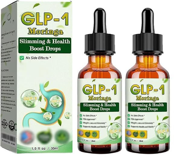 HHVB GLP-1 Health Boost Drops, HHVB Organic Moringa GLP-1, Advanced HHVB GLP-1 Drops,Gut & Digestive Immune & Energy Support, Supplement for Women & Men (2)
