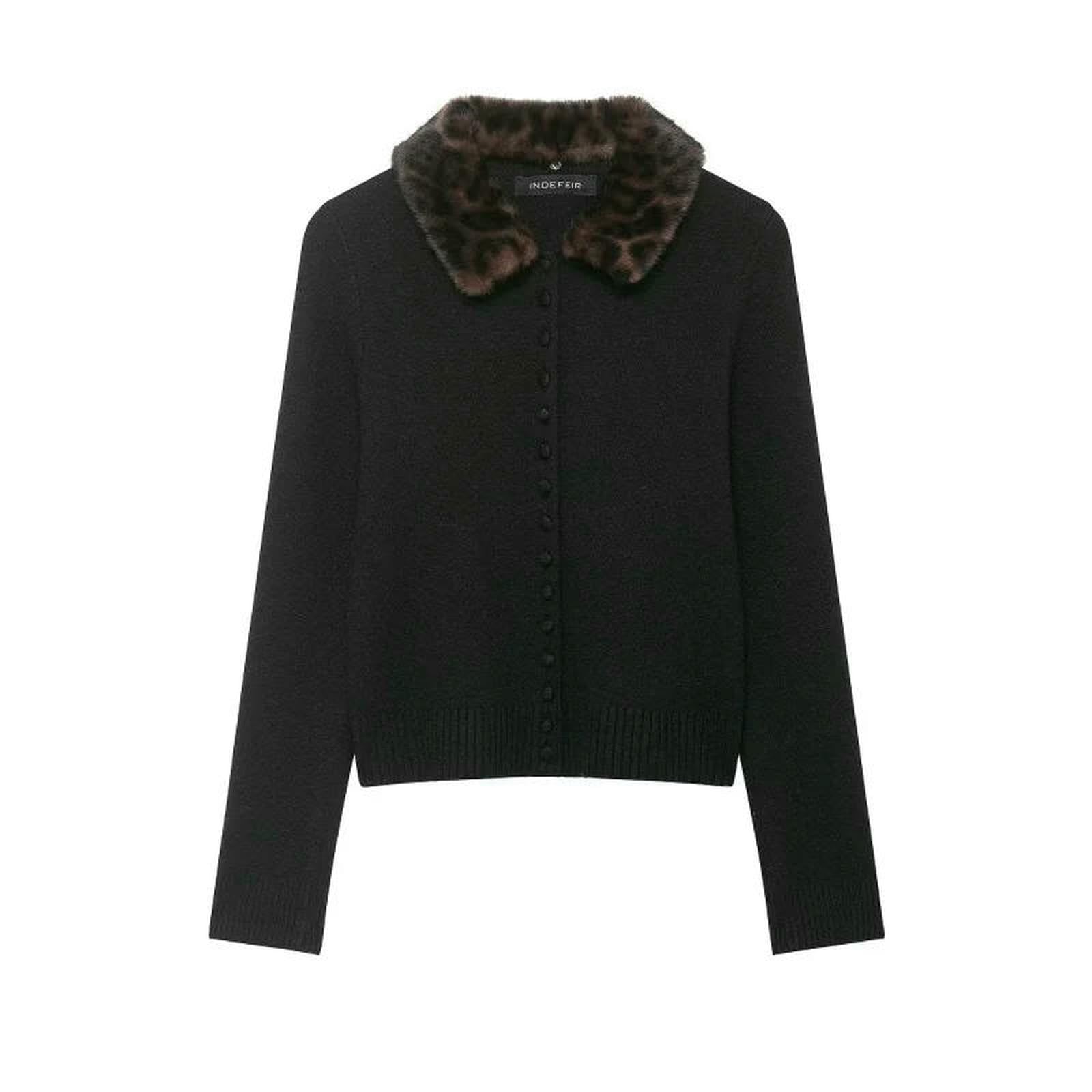 CHENSHI Maglione Donna Cappotto Cardigan Lavorato A Maglia Maniche Lunghe con Colletto Rovesciato Effetto Primavera Autunno Chic Versatile Top Abbigliamento Casual Femminile-1-m