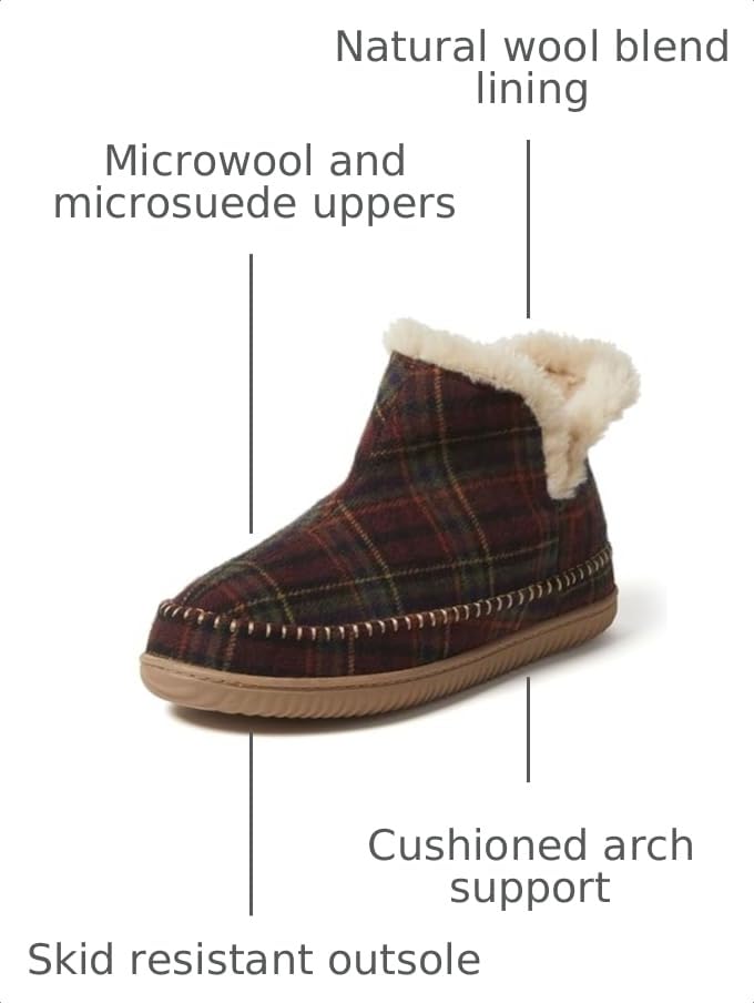 Image of Dearfoams Men's Memory Foam Indoor House Slippers Brixen Ankle Boot House Shoes - Gifts for Men
