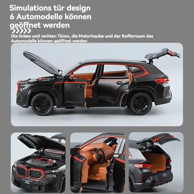 Image of BMW Toy Car Xm Diecast Metal Pull Back Car with 6 Openable Door (Mate Black, Pack of: 1)