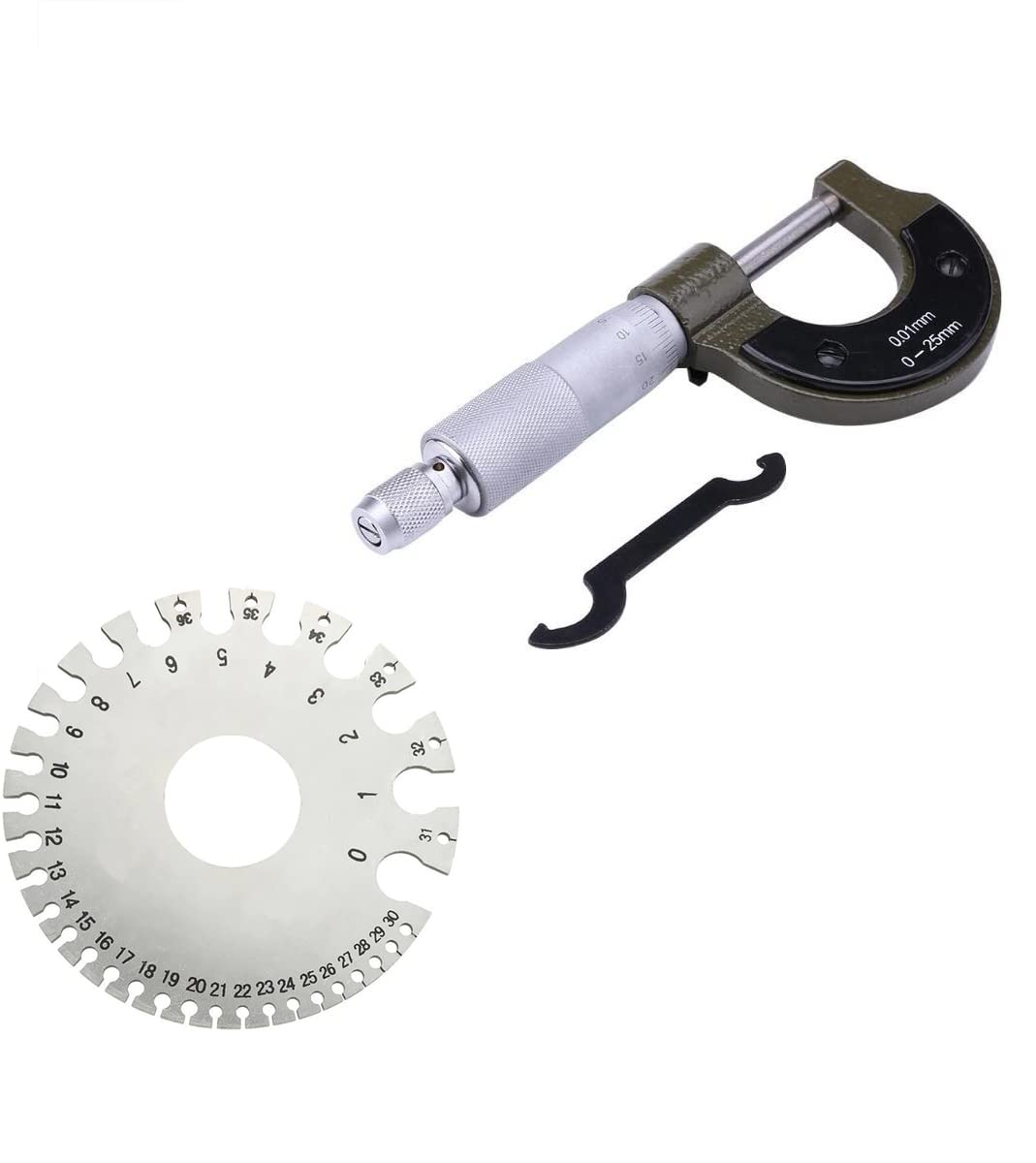Digital Craft 0-25mm Outside Micrometer Caliper Precision Gauge Measuring Tools Micrometer High-Precision Gauging Tool Micrometer 0-25mm,Rounde Wire Gauge-picture-27