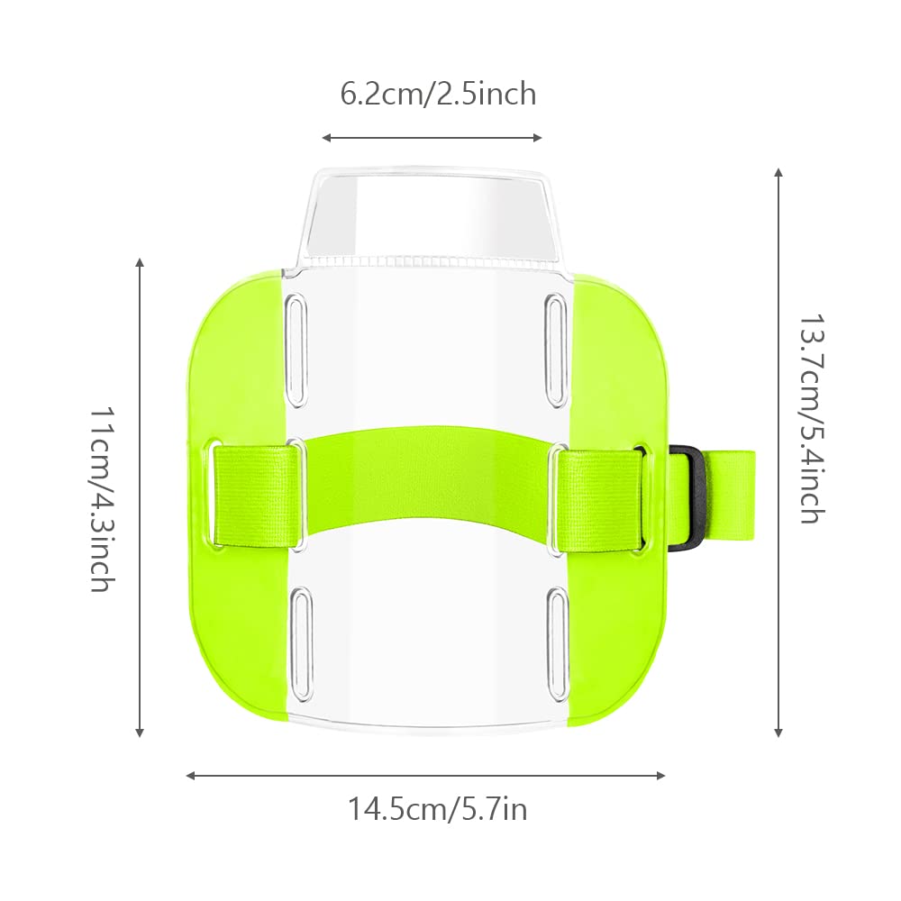 Vicloon armband card holder, 2Pc Arm Badge Holders for Emergency Workers Security Staff, Doorman (Green + Silver) - Image 2