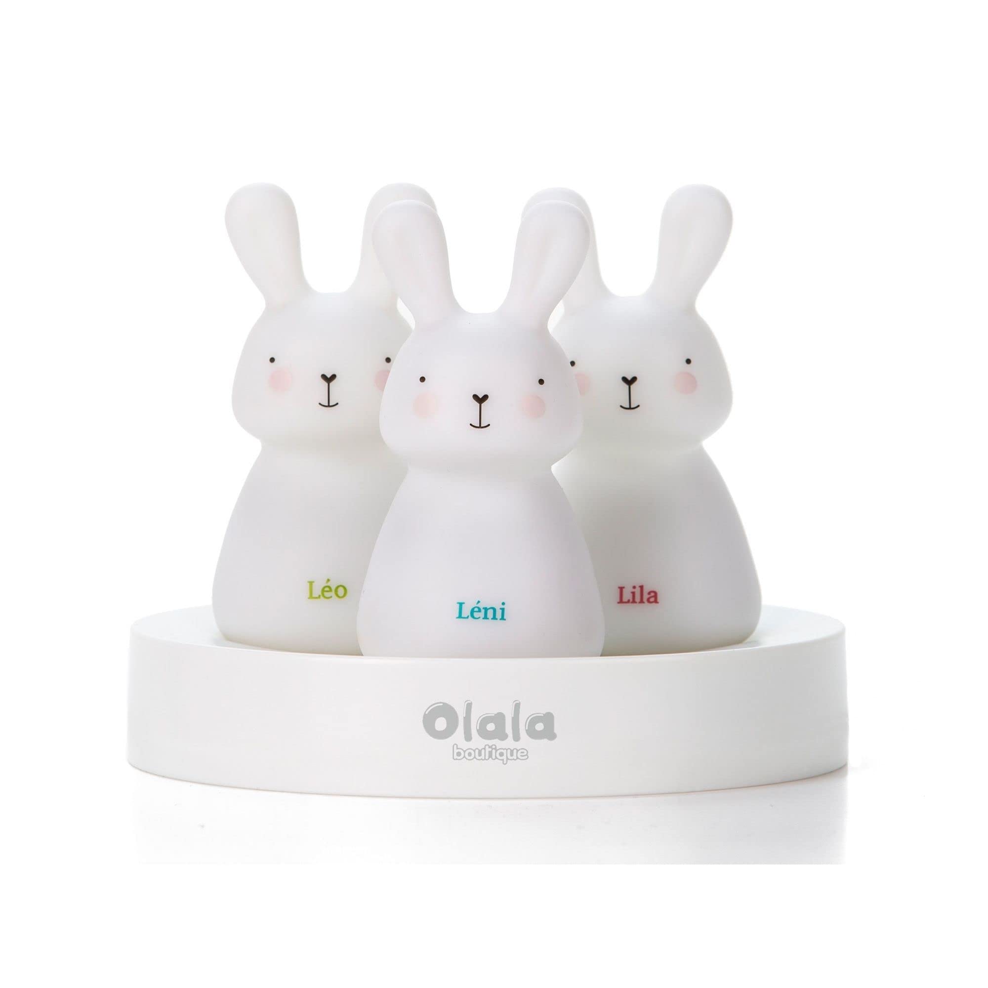 Olala® - Luce notturna ricaricabile senza fili, coniglio per neonati e bambini, luce notturna per regalo di nascita, ragazza e ragazzo, con autonomia 12 ore