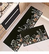 Arttown Mushroom Kitchen Rugs and Mats Non Skid Washable Set of 2, Botanical and Berries Kitchen ...