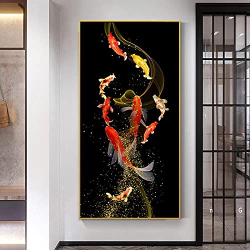 Décoration murale carpe Koi dorée pour transformer une pièce sans éclat