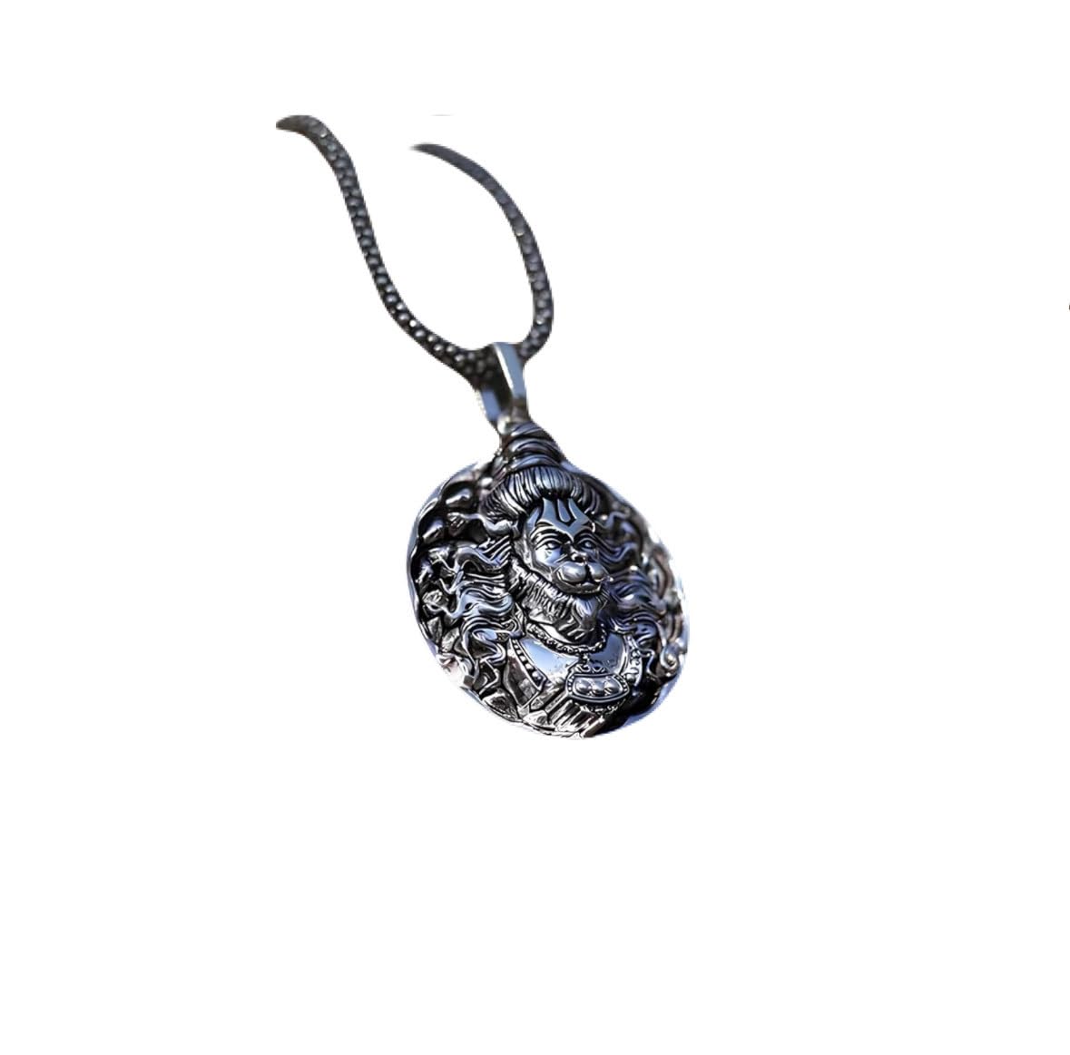 pranjal gems God Hanuman Pendant for Men & Women Silver Lord Bajrang Bali Locket for Good Health & Wealth-picture-1