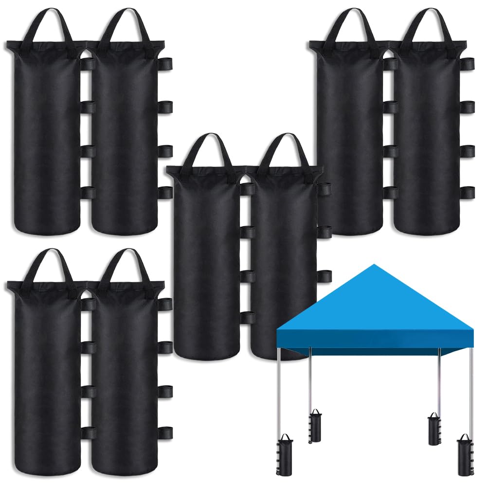 Gazebo sacco di sabbia, 8 pesi per gazebo, 50 x 20 cm, sacchi di sabbia da riempire per gazebo, con chiodo fisso 600D, tessuto Oxford, per gazebo, giardino, spiaggia