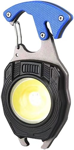 EzoLife Llavero COB con 7 modos de luz, 1600 lúmenes, luz de trabajo portátil recargable por USB, luz de emergencia con soporte plegable,