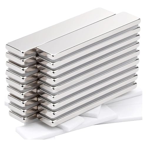 thirei Magneti Potenti, Confezione da 16 Al Neodimio, Magneti Rettangolari 40x10x5mm, per Frigorifero, Lavagna Magnetica, Mobile da Cucina