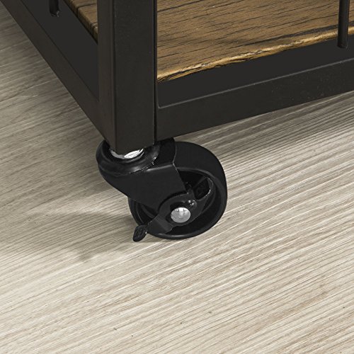 Haotian Fkw56-N, Bar Serving Cart, Home Myra Rustic Mobile Kitchen Serving Cart With Removable Tray, Industrial Vintage Style Wood Metal Serving Trolley (Brown) #TOP7