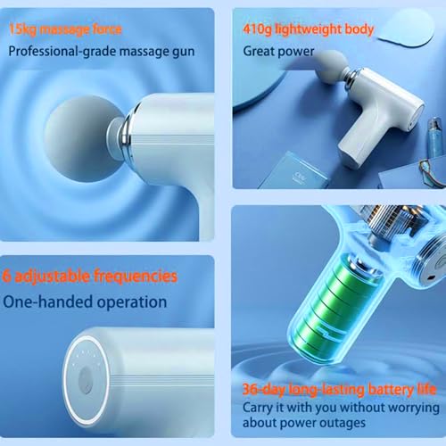 Image of RBC Mini Gun Massager Machine for Pain Relief - Body, Neck, Shoulders, Back, Arms & Feet Massager- 6 Speed Settings -7 Type-C Charging for Muscle Pain Relief Recovery | Multicolor