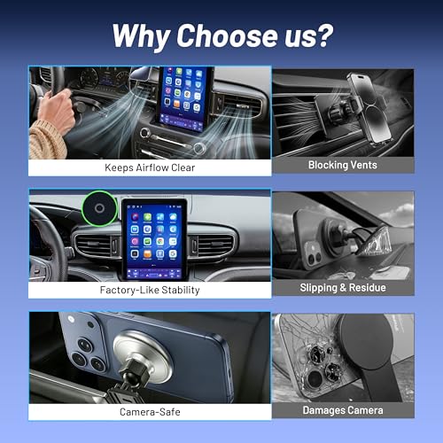 Image of Car Phone Holder for Ford Explorer (2020-2023 2024),MagSafe Car Mount Charger,Magnetic Phone Holder,15W Wireless Charging,Dashboard Phone Holder,360 & Hands Free,2021 2022 Explorer Accessories