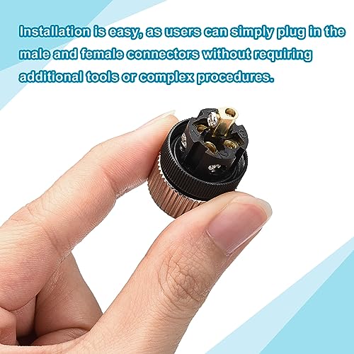 Conector M12 Aviation 5 Pines Male & Female 4 Unidades miniatura 5