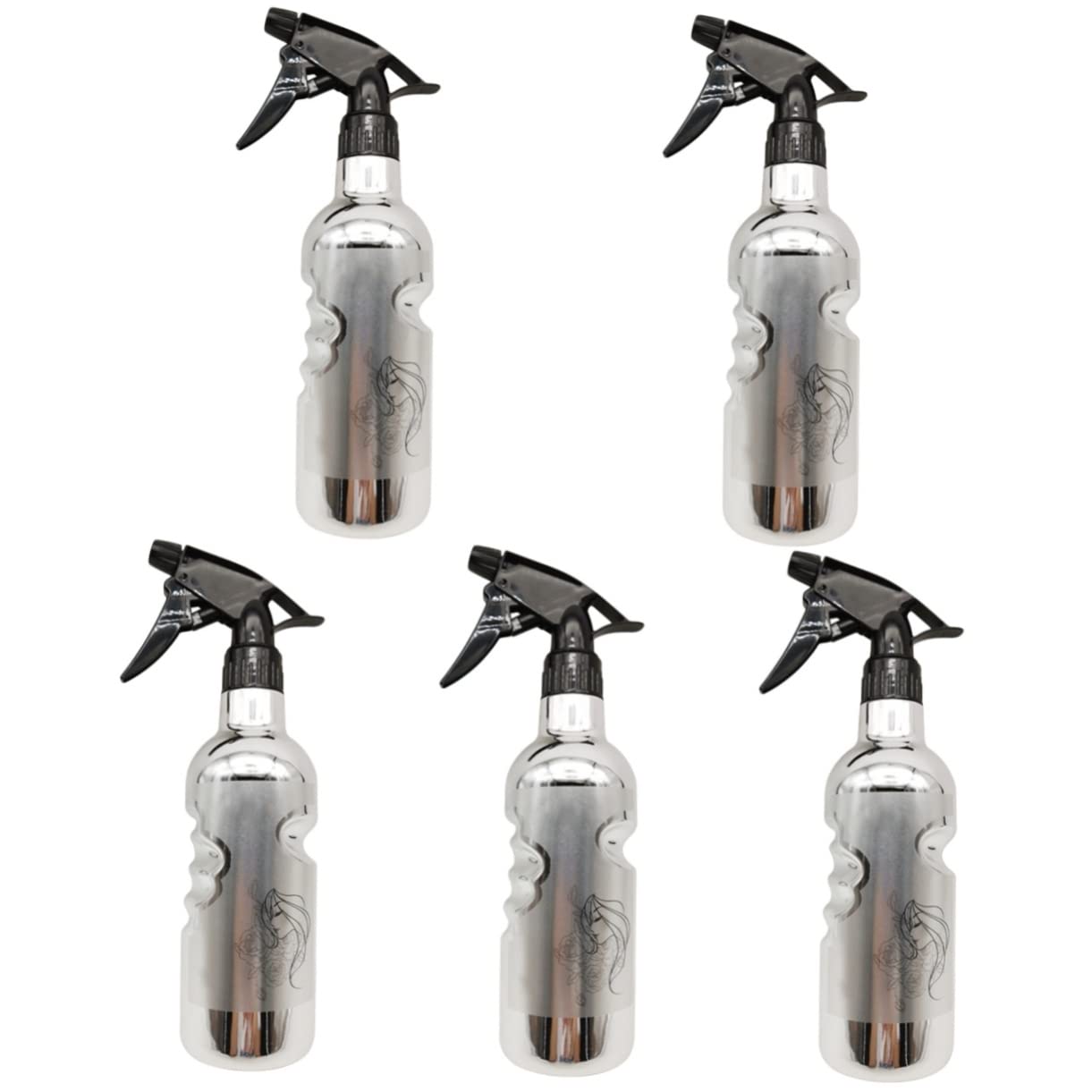 Cabilock 5stücke Barbershop Sprühflasche Für Hairstyling Multifunktionale Sprühflasche Hochwertigem Material Für Friseursalons Und Heimgebrauch Verstellbare Nebelzerstäubung Silbernes