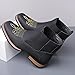 ENOEGMSD Chelsea Boots Men's Chunky Heels Western Cowboy Boots Fashion Classic Square Toe Embroidered Pull On Casual Work High-Top Ankle Boots (Black,8.5)
