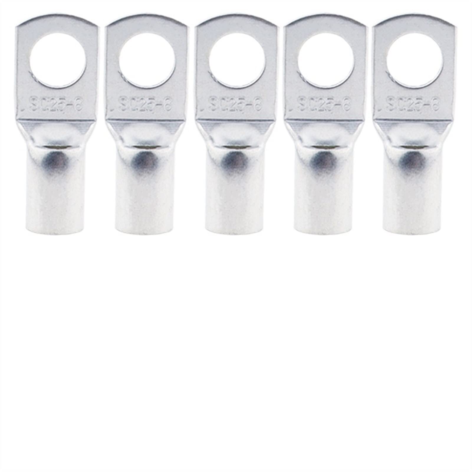 Ringklemmen 100/50/25/1 0pcs 4-2 5 mm Sortiment aus Kupfern mit Kupfer -Lugs Ring Crimpals Battery Draht Schweißkabelanschlüsse Kit (Color : SC25-8, Pins : 100PCS)