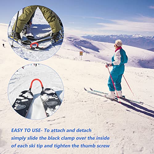 Garneck Skispitzenverbinder Profi Latex Langlebig Skitrainingshilfe Easy Wedge Ski Trainingshilfe Skispitzen lehrt Kontrolle Keilbau grundlegendes Wenden für Anfänger