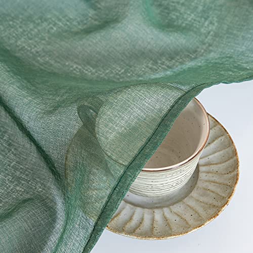 MIULEE 2 Panels Sheer Window Curtains Elegant Window Voile Panels/Drapes/Treatment for Bedroom Living Room 55" Wx96 L Grommet Top Dark Green - Image 3