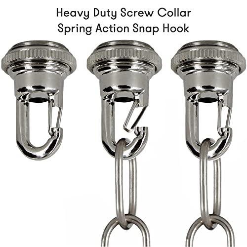 Flea Market Rx Canopy Kit For Ceiling Light (Hardware Only) Chandelier Heavy Duty Hook 50Lb, Crossbar, Mount Hardware For Hanging Chained Pendant Swag Lighting Fixtures, Made In Usa (Polished Nickel) #TOP1