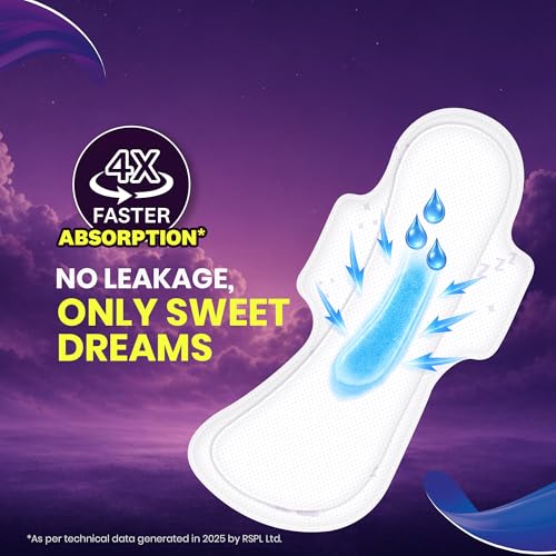 Image of Proease Go Sleep XXL Sanitary Pads for Women | 7 XXL Night Pads | Overnight Protection | Sleep Longer for 2 hours Even on Day 2 | No Leakage Worries | 4X Faster Absorption | 2X Wider Back
