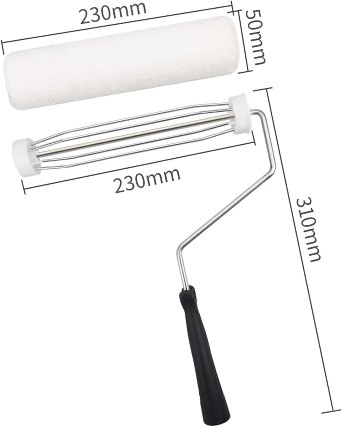 Paint Rolle Brush Multi Function Roller Kit with House Stainless Steel Pole for Walls and Ceiling(1.4m Brush)