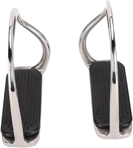 Miniatura 9 de ViaGasaFamido Estribos para silla de montar, de acero inoxidable, ligero, de seguridad, pista ancha, estribo, antideslizante, equitación,