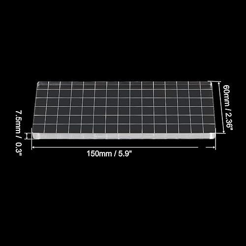 Miniatura 2 de PATIKIL Bloque de sello acrílico de 6 x 3 pulgadas, paquete de 2 bloques de estampado transparentes con líneas de cuadrícula, bloques de montaje