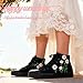 GXZUORUI Women High-Top Fashion Sneakers with Floral Embroidery Birthday Gift Wedding Shoes for Bride White Canvas Tennis Walking Shoes (Black, Adult, Women, 8, Numeric, US Footwear Size System, Wide)