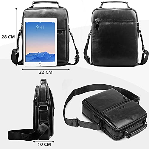 SPAHER-Men-Leather-Handbags-Shoulder-Bags-Messenger-Business-Bag-Crossbody-Satchel-Sling-Waterproof-Travel-Bag-Daily-Man-Bag-Gift-with-Adjustable-Shoulder-Strap-for-Ipad-97-Inch