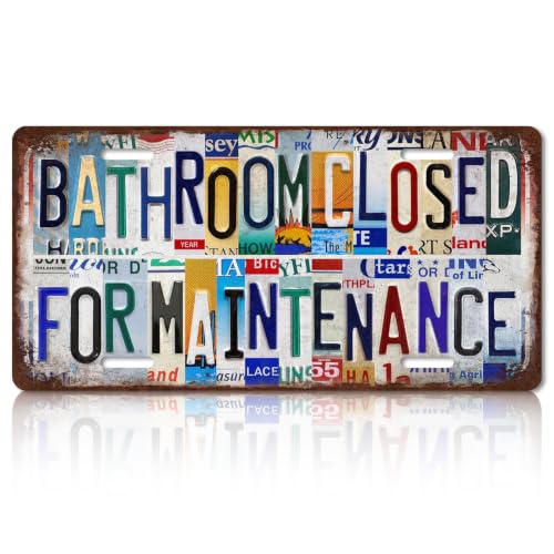 SHENIFY Bathroom Closed For Maintenance Metal Sign Funny Decor 6x12in