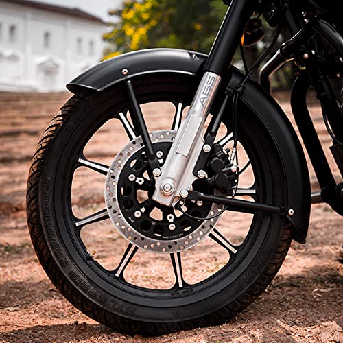 Image of Royal Enfield Black Front Alloy Wheel-Dual for Classic 350 /500, Thunderbird 350 /500, Thunderbird X 350 /500