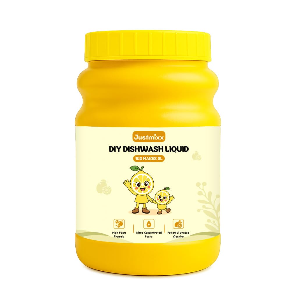 DIY Dishwash Liquid Paste | 1KG Makes 5L Gel | Ultra Concentrated Dishwashing Liquid | Powerful Grease Remover | Rich Foam Formula | Lemon Fresh-image-48