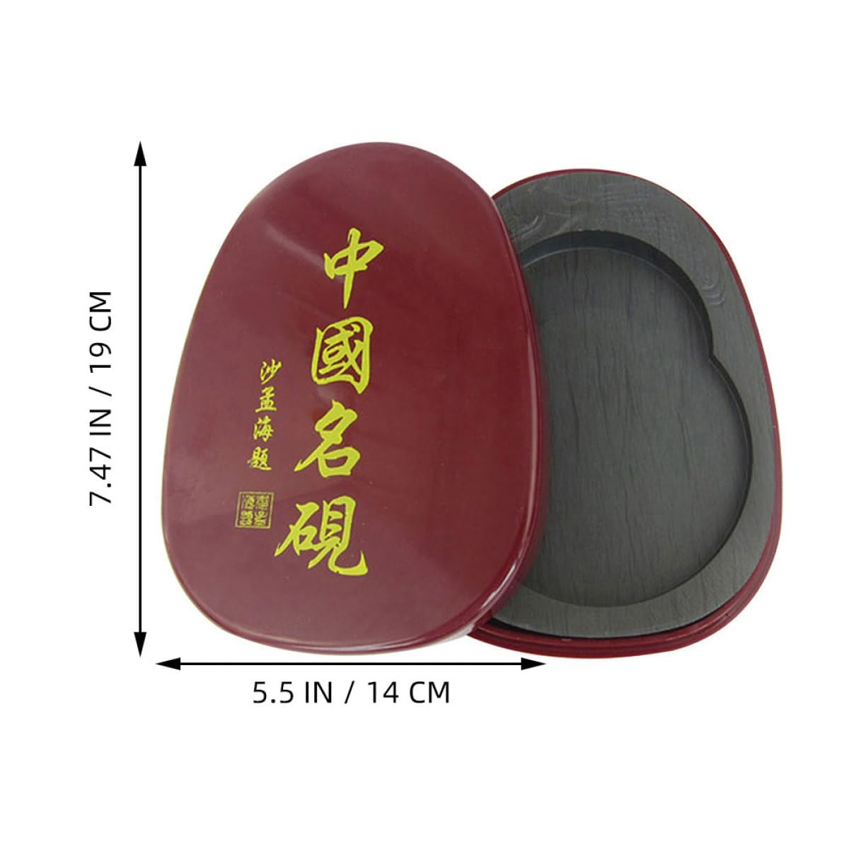 Pierre à Encre de Calligraphie Chinoise Couvercle, Facile à Transporter et Lavable, Accessoire Traditionnel pour Peinture et Calligraphie pour Étudiants et Enseignants
