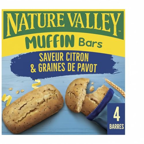 Nature Valley Muffin, Bizcochos con sabor a Limón, Rico en Fibra, Elaborado con Harina Integral, 4x30g