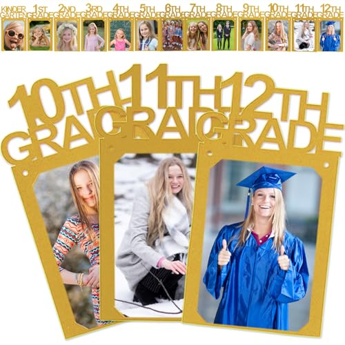 Image of Graduation Decorations Class of 2026 Graduation Photo Banner 8x10 for Paty Decorations 2026 K-12 Photo Display for High School Senior Grad Decor Party Supplies Gold, 8x10 K003GD