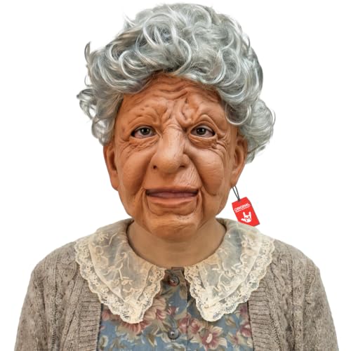 Morph Curly Nana Mags Latex Mask Realistic Old Lady Face Silicone Halloween Mask for Adults Grandma Costume Human Face