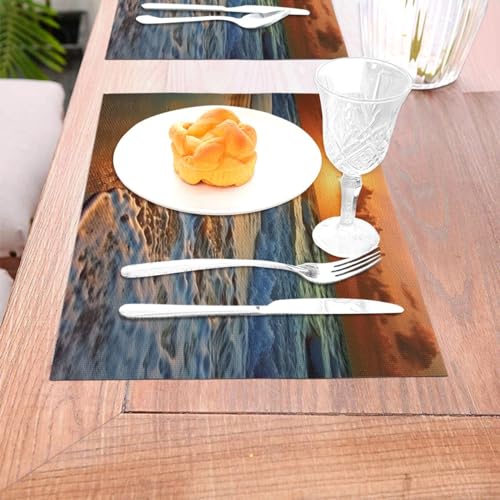 Set de table tissé en PVC lavable pour éviter les taches de repas