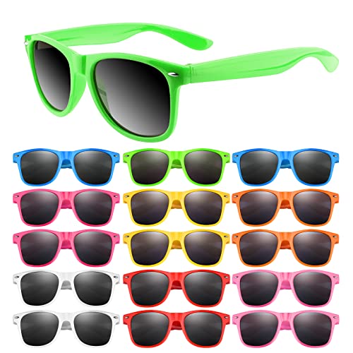 MIAHART Kids Sunglasses Party Favors Neon Color Sunglasses Bulk for Outdoor Beach Wedding Party Kids Birthday Party Supplies