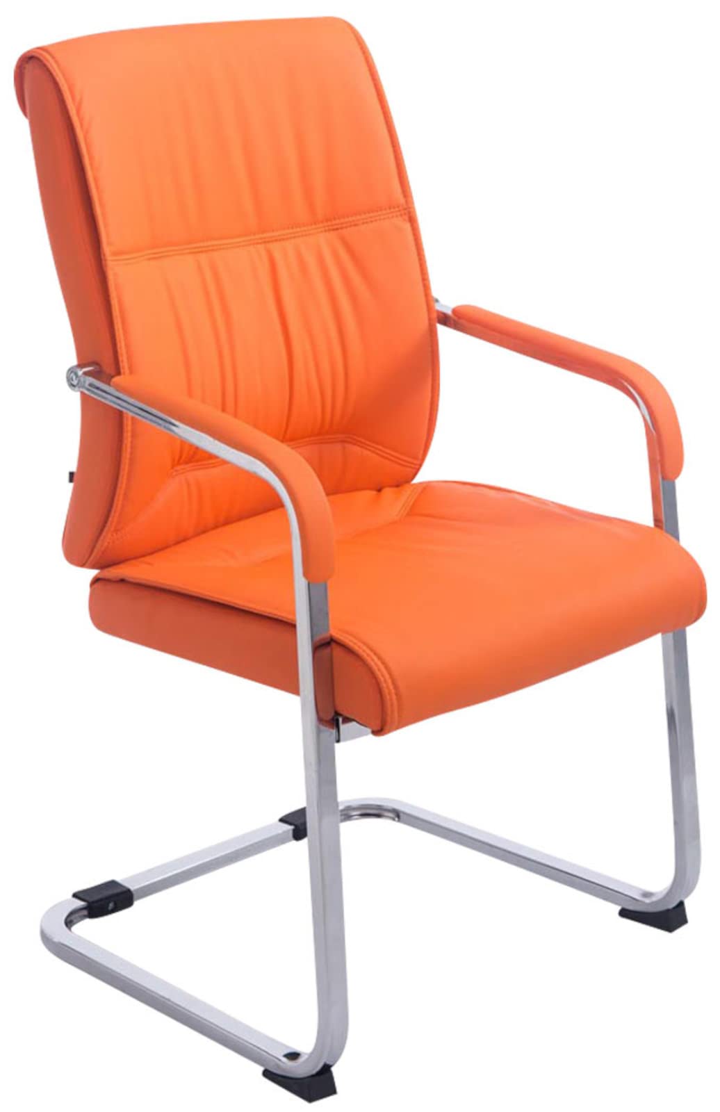 CLP Set Di 2 Sedie Da Conferenza A Sbalzo XXL Anubis Con Rivestimento In Similpelle I Easy Care Con Braccioli, Colore:arancione