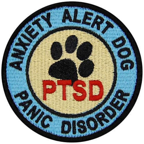 TailWag Planet Anxiety Alert Dog Panic Disorder PTSD Patch Embroidered Service Dog Vest/Harnesses Badge Fastener Hook & Loop Emblem