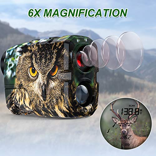 Bozily-Telemetro-de-Caza-Golf-1500-Yardas-Telemetro-de-Tiro-con-Arco-de-con-Escaneo-angulo-y-Distancia-de-Linea-Recta-Recargable-Laser-RangeFinder-con-Aumento-de-6-Aumentos-para-Caza-Disparo
