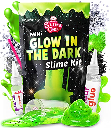 Glow in The Dark Slime - Glow in The Dark Party Favors Slime Kit for Girls Ages 8-12 - Glow in The Dark Slime Kit for Girls 10-12 DIY Neon Slime Kit Glow in The Dark - Gifts for Girls 10-12 Years Old