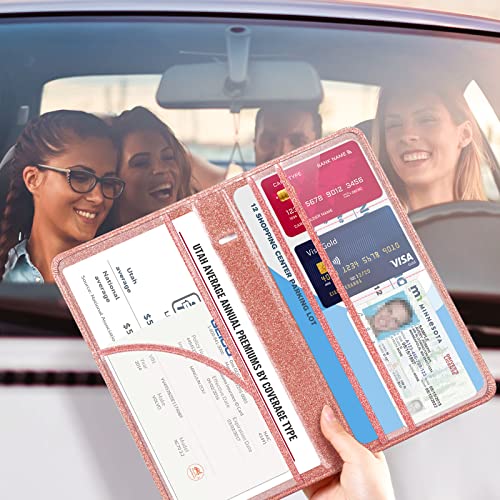 Image of CoBak Car Registration and Insurance Holder | Vehicle Glove Box Organizer, Auto Truck Compartment Document Case with Magnetic Closure for Insurance & Driver License