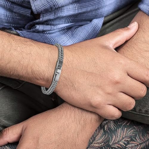 Pulsera de acero inoxidable Geoffrey Beene para hombre miniatura 6