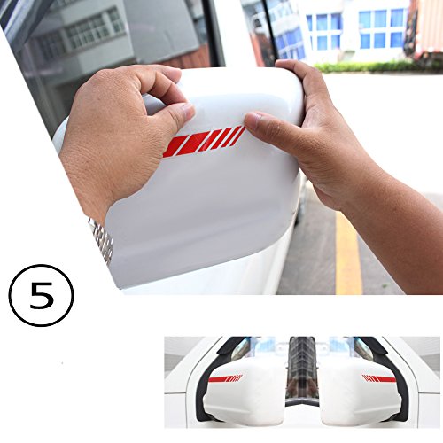 Youngfly 2Pcs Car Rear View Mirror Stickers Decor Diy Car Body Sticker Side Decal Stripe Decals Suv Vinyl Graphic Red #TOP5