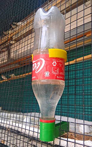 Bird-Cage-Plastic-Drinker-Feeder-for-Any-Bottle-Fit-Green-Pack-of-3