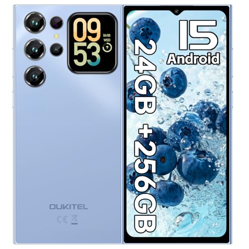 OUKITEL C62 Smartphone Android 15 - Double Écran 6.88" HD+ 90Hz & 1.81", 16Go RAM, 128Go, Batterie 5150mAh, Double SIM 4G - Noir
